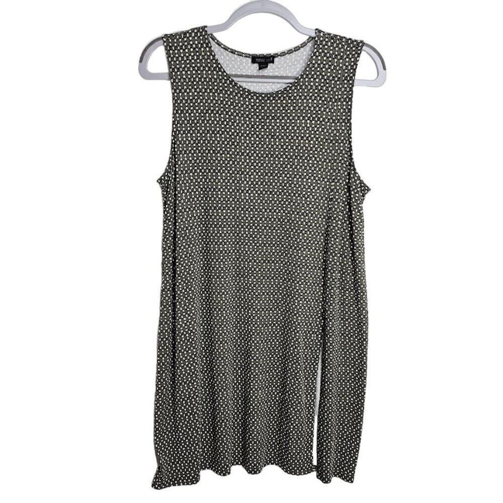 J. Jill Black & White Polka Dot Sleeveless Tunic Dress
